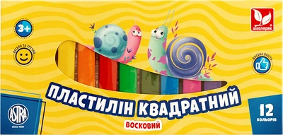 Пластилин квадратный восковой, 12 цветов 83813908-UA