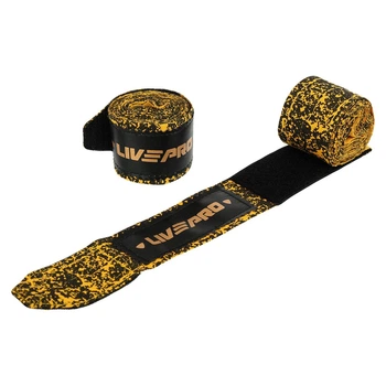 Бінти боксерські бавовна з еластаном LivePro Hand Wraps 8605 довжина 3м Yellow-Black