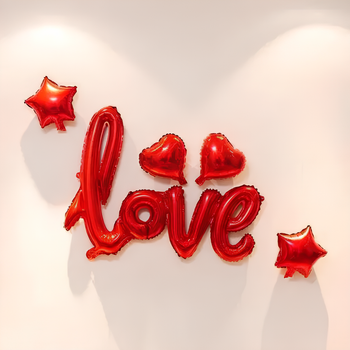 Набор Из Шаров Love Звездочки Сердечки | Красный