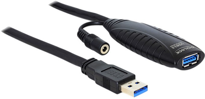 Kabel Delock USB 3.0 Type-A/DC connector - USB 3.0 Type-A z rozszerzeniem 10 m Black (4043619834150)