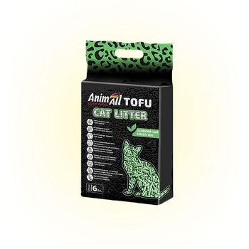 Наповнювач соєвий AnimAll TOFU Зелений чай для котячого туалету, 6 л (2,6 кг)