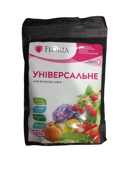 Универсальное удобрение с микроэлементами 200г 19+19+19+12S+ME Floria Sol для хвойных цветущих и т.д.