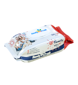 Вологі салфетки Family Handy Fresh 100+20 шт. ФІБРОТЕКС клапан 0168