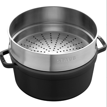 Каструля чавунна Staub La Cocotte зі вставкою чорна 5.2 л (3272340000652)