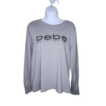 Футболка-лонгслив Bebe Sport Falling Sequins Long Sleeve Color: Heather Grey (BB2233B) M