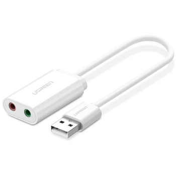 Звуковая карта Ugreen US205 USB AUX jack TRRS Mic + Ear ALC4042 15cm White (30143)