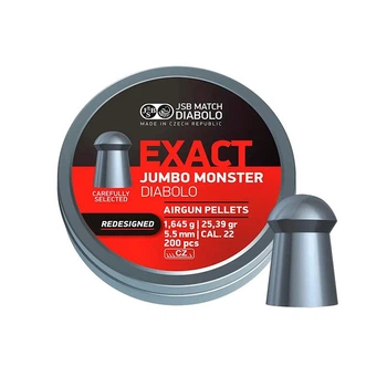 Пули свинцовые JSB Exact Jumbo Monster Redesigned 5,52 мм 1,645 г 200 шт