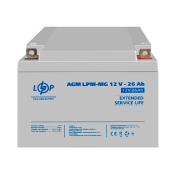 Аккумулятор мультигелевый LogicPower LPM-MG 12V 26Ah черный для ИБП 800 циклов (LP6557)