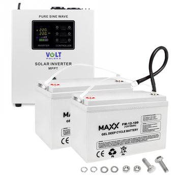 Комплект Volt Polska SINUS PRO 2000S 24/230V 1400/2000W + Аккумулятор гелевый 4SUN GEL 100 Ah 2 шт