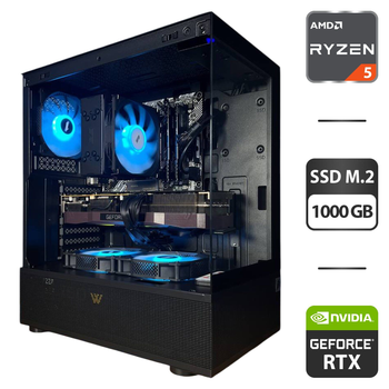 Сборка под заказ: игровой ПК 1stPlayer Mi7 ARGB Tower / AMD Ryzen 5 5600 (6 (12) ядер по 3.5 - 4.4 GHz) / 32 GB DDR4 / 1000 GB SSD M.2 / nVidia GeForce RTX 3070 Ti, 8 GB GDDR6X, 256-bit / 750W б/у
