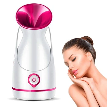 Косметический паровой прибор для увлажнения лица Facial Nano Steamer, паровая сауна для лица с ингалятором 2в1 LSC-581-Pink