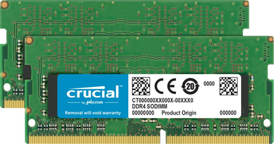 Память для ноутбуків Crucial 64GB Kit (2x32GB) DDR4 3200MHz CL22 SO-DIMM (or 2933MHz or 2666MHz) (CT2K32G4SFD832A)