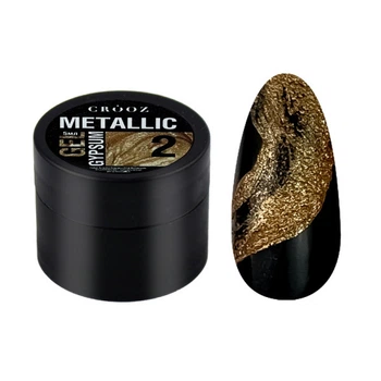 Гель для дизайна Crooz Metallic Gypsum Gel 02 без липкого слоя золото 5 г