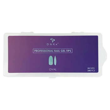 Типсы гелевые для наращивания ногтей DNKa Professional Nail Gel Tips Oval 240 шт овал матовые