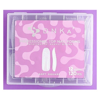Верхние формы для наращивания ногтей DNKa Professional Top Nail Forms мягкий квадрат с разметкой прозрачные 120 шт