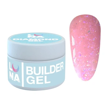 Гель для наращивания и укрепления Luna Diamond Gel 11 с блестками 15 мл