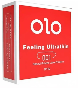 Презервативи OLO Red 0.01 Ультратонкі Ваніль 3 шт (ROZ6501053486)