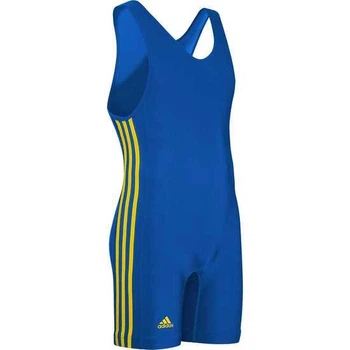 Трико борцовское Adidas 3-Stripe Mens Wrestling Singlet (aS102s) Royal Blue/Athletic Gold XS