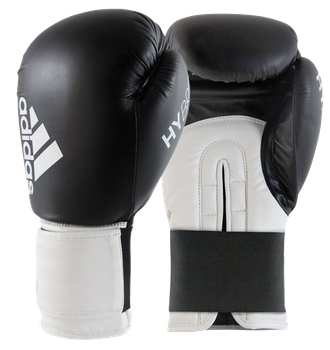 Боксерские перчатки Adidas Hybrid 100 (ADIH100) Black/White 12 унций