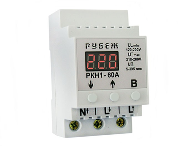 Реле контролю напруги на DIN-рейку Rubezh РКН-60pro (60А, 220В) (R817534866)