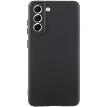 Противоударный чехол TPU GETMAN Liquid Silk Full Camera для Samsung Galaxy S21 Черный / Black