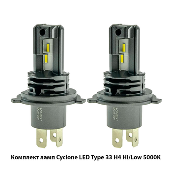 Автолампи CYCLONE LED H4 H/L 5000K TYPE 33 (пара)