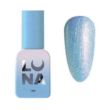 Гель-лак Luna Color Gel 204 сиренево-голубой с мелким жидким шиммером и эффектом втирки 13 мл