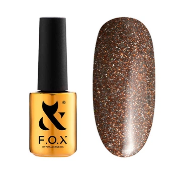 Гель-лак F.O.X Sparkle 001 кофейный с блестками светоотражающий 7 мл