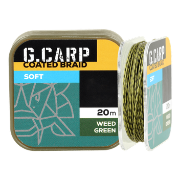 Поводочный материал в оплетке GC G.Carp Coated Braid Soft 20м 15lb Weed Green