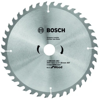 Пильный диск Eco for Wood Bosch (254x30x3 мм, 40 зубьев) по дереву (23436)