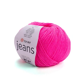 Пряжа для в'язання YarnArt Jeans 59 Рожевий неон
