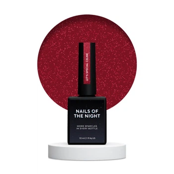 Гель-лак Nails Of The Night Lets Special Red Collection Celine темно-красный с шиммером светоотражающий 10 мл