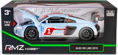 Metalowy model RMZ Hobby samochód sportowy Audi R8 2015 1:32 Biały/Czarny (5905422081246)