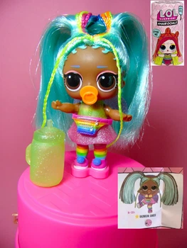 Игровой набор Lol Surprise Hairgoals Rainbow raver Радуга series 2 makeover color change glitter doll Sunshine