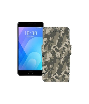 Чохол-книжка з екошкіри для телефону Meizu M6 Note Хаки-зелений