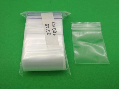 Пакеты с замком Zip-Lock 3,5×4,5 см (100 шт) — прочные пакетики с застёжкой для хранения и фасовки