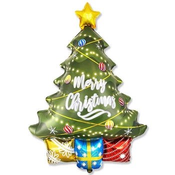 Фольгированный воздушный шар Flexmetal новогодняя Ёлка с надписью Merry Christmas, 109х69 см 17857