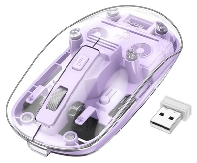 Беспроводная компьютерная мышь Hoco GM29 (2.4G+ Bluetooth dual mode) / два режима подключения / (фиолетовый)