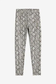 Леггинсы H&M S серо белый принт 13011138080