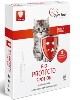 Противоразитарные капли Over Zoo Bio Protecto Spot On для котят, 4x1 мл