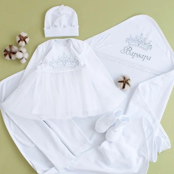 Плаття та іменна крижма для дівчинки Діадема 62 см білий KD16KR14-ImenDiadema-20 Ladan