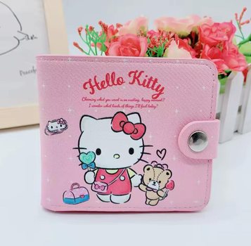 Дитячий гаманець на кнопці MINISO Hello Kitty картхолдер / візитниця для карток і грошей з аніме персонажем Sanrio Хеллоу Кітті, рожевий (96548311)