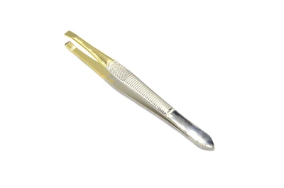 Пинцет для бровей Beauty LUXURY P-25 скошенный золото (4820125713359)