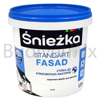 Фарба фасадна Sniezka Standart Fasad акрилова 1,2 кг біла