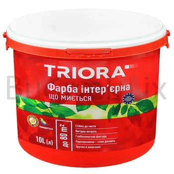 Фарба інтер'єрна TRIORA Що миється акрилова 10 л біла матова