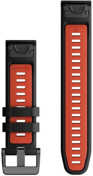 Ремінець Garmin QuickFit Silicone Band 22mm Black/Flame Red (010-13280-06)