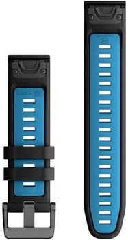 Ремінець Garmin QuickFit Silicone Band 22mm Black/Cirrus Blue (010-13280-05)