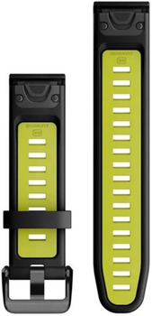 Pasek Garmin QuickFit Silicone Band 20mm Black/Electric Lime (010-13279-03)