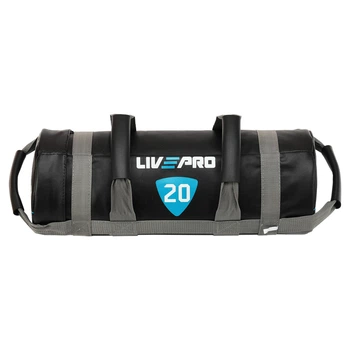 Мешок утяжелитель 20 кг для кроссфита 57х22 см Power Bag LiveUp LP8120-20 черный-серый