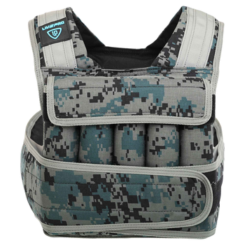 Жилет обважнювач з регульованою вагою LiveUp WEIGTH VEST LP8195-10 1-10кг (нейлон, наповнювач-металеві кульки, чорний-сірий)